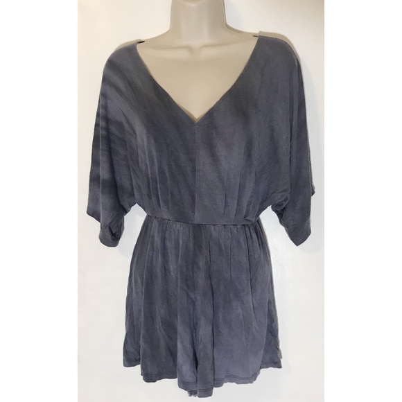 Ijoah Pants - IJoah Blue Short Sleeve Romper